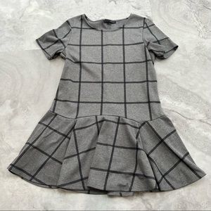 Harve Benard Gray Windowpane Dropwaist Dress Size Large L‎